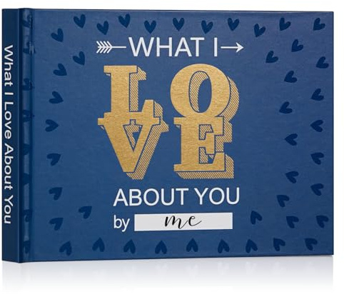 Artmag What I Love about You Book, Fill-in-the-Blank Love Journal Book for Couples Boyfriend Girlfriend Husband Wife Birthday Christmas Gifts Stocking Stuffer (Blue)