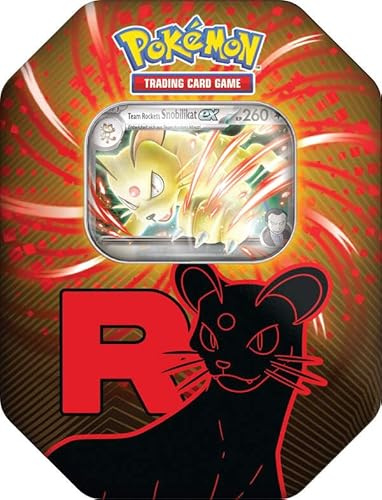 Pokémon TCG – Tin Box „Ewige Rivalen“ – Team Rockets Snobilikat – 4 Boosterpacks + Exklusive Holo-Promokarte – Original Pokémon Sammelkarten Tin – Deutsch