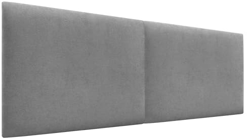 DHOME Gepolstertes Kopfteil Glatt aus Aqualine-Stoff Höhe 70 cm Dicke 4 cm und 8 cm für Wand Akustische Kopfteile Schallabsorbierend Kopfstütze (Stoff Grau, 180cm Dual, Dicke 4cm)