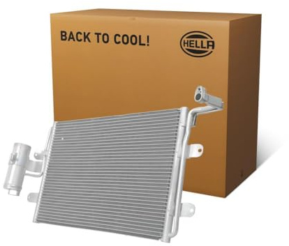 HELLA 8FC 366 220-231 Kondensator, Klimaanlage - Kühlrohre parallel - Aluminium - mit Dichtungen - mit Trockner