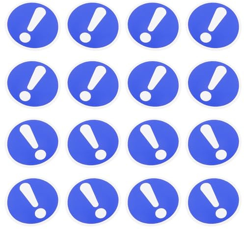 POPETPOP 4 Stück Warnschilder Maschinen Warnaufkleber Pvc 5x5cm Rund mit Ausrufezeichen Sicherheitswarnzeichen für Arbeitsschutz und Maschinenvorsicht