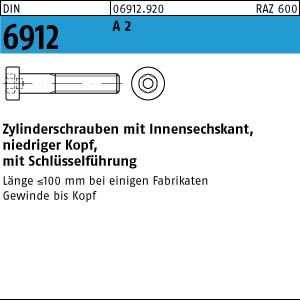 100 Innensechskant Zylinderschrauben DIN 6912 A2 M 6 x 10 V2A Niro Edelstahl