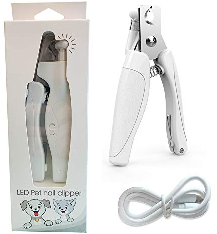 ele ELEOPTION LED Krallenschere für Hunde,Hunde Nagelknipser mit LED,Krallenschneider Sichere Krallenpflege für Hunde und Katze