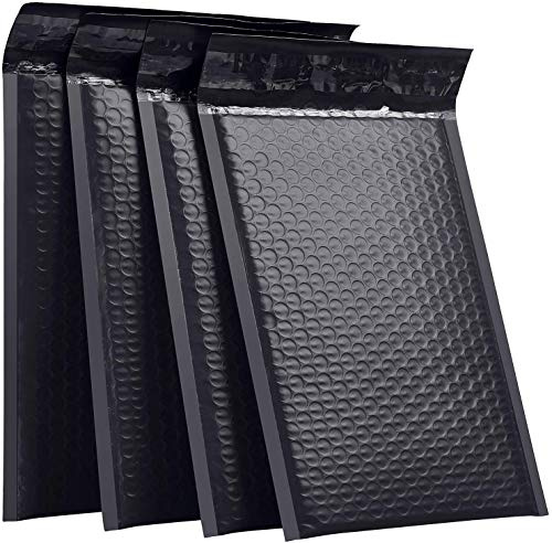 AHUNTTER 30 Pack Poly Bubble Mailers A4 Black 267 x 381mm (10.5x15 Inch) Padded Envelopes Bubble Lined Poly Mailer Self-Seal for Packaging Shipping Mailing