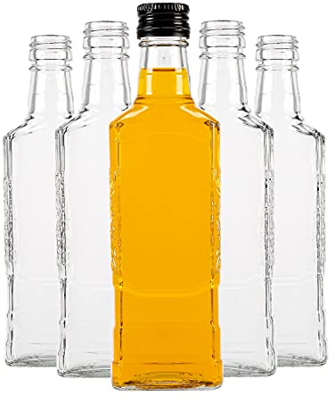 SUPERBUTELKI.PL Glasflaschen Zum Befüllen 250ml,10 Stücke Moskwa, Elegantes und modernes Glas, Zur Aufbewahrung von Wein, Tinkturen, Honig und Sirup, Leere Gläser, Flaschen Mit Korken (250ml, 10x)