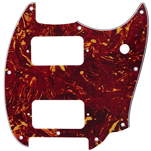 Musiclily Pro 9 Löcher HH Gitarre Schlagbrett 4-lagig Vintage Tortoise | Runde Ecke, für Squier Bullet Series Mustang E-Gitarre