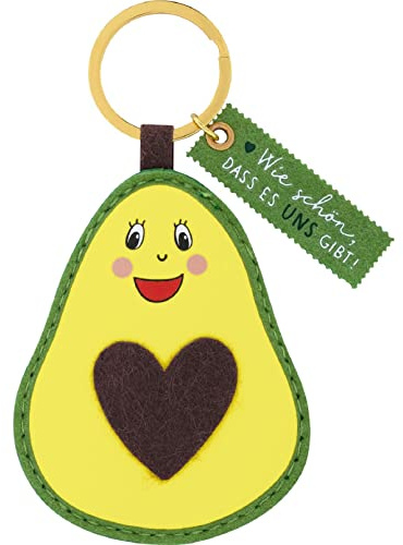 H:) PPY life Unisex Happy Life Schlüsselanhänger Motiv Avocado | Anhänger mit Schlüsselring, Anhänger für Tasche, Rucksack | 47568 Schlüsselanhänger, Gelb, 11,5 cm