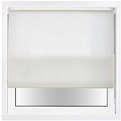 FURNISHED Tageslichtrollos mit Metallbeschlägen, zuschneidbar - Creme, 95W x 165H cm