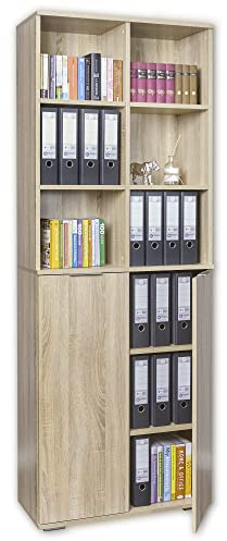 Büromöbel Aktenschrank mit 2 Türen Ordnerschrank B 80,2 cm x H 214,7 cm x T 35 cm Sonoma Eiche Büroeinrichtung Hochschrank - Büro Möbel