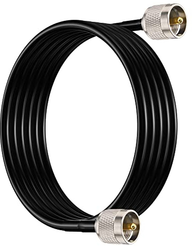 Lonlonty Cavo Prolunga PL259, 16 piedi /5Meters UHF Maschio a Maschio Cavo Coassiale UHF YLD195 a Bassa Perdita per Radio CB Ham SWR Meter Dispositivi LAN Wireless Analizzatore di Antenne
