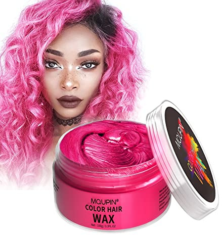 MQUPIN Temporary Hair Dye Wash In Wash Out Hair Colour Wax, Coloured Hair Wax Kids Instant Styling, Natural Hair Colour Pomade Washable Easily for Men, Women, Party, Cosplay, Halloween, Christmas