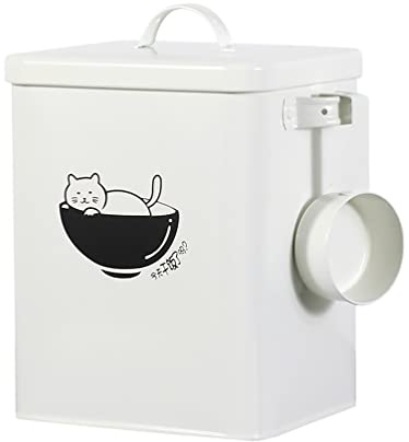 Cabilock Futterbox Metall Vorratsdosen Hundefutter Behälter mit Deckel und Schaufel Futtertonne Waschpulver Box Vorratsbehälter Aufbewahrungsdose für Küche Zuhause Lebensmittel