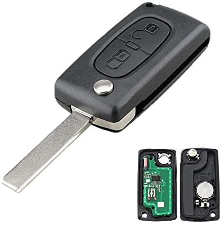 AULESSE 2 knappar ASK Fjärrnyckel 433 MHz PCF7961 Chip | Komplett Nyckel, Med Programmerbar Elektronik, för Peuge0t/Citroen 207 307 308 408, Bilnyckel Fjärrkontroll, CE0536 HU83 Blad
