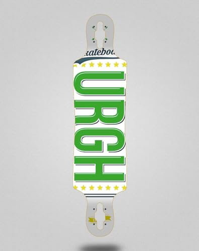 Urgh Skate Skateboard Longboard Deck 40x9 Drop OG White Green