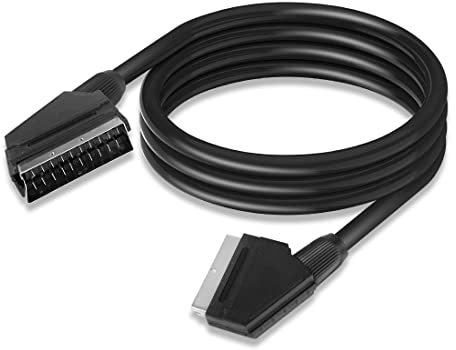 YAODHAOD SCART - Cavo zincato 1,5 m, 21 poli, schermatura multipla, connettore di precisione, Full HD (maschio a maschio)