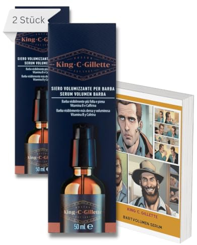 Spar Bundel - 100 ml Bartvolumen Serum von King C. Gillette mit Guide. Bart Öl mit Verdichtungseffekt, Vitaminkomplex B und Koffein (2)