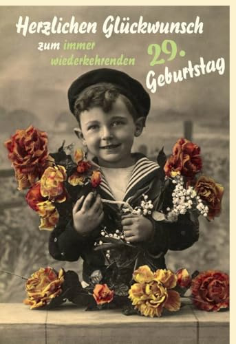 Gutsch Verlag Lustige Geburtstagskarte für Frauen - Vintage Retro Design mit Blumen, Humorvolle Grüße für Freundin, Schwester & Kollegin in Sepia Braun - mit Umschlag