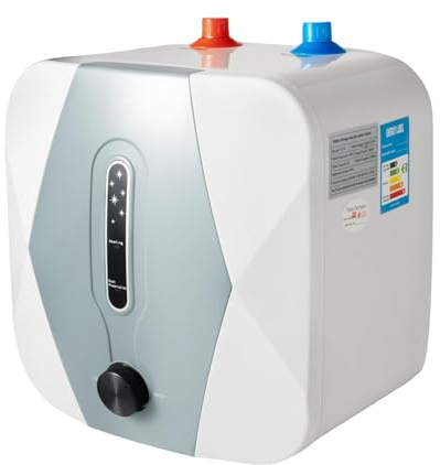 Chauffe-eau électrique sous évier, chauffe-eau instantané 8 L, chauffe-eau à réservoir 1500 W avec température réglable, doublure en acier inoxydable 304, conception anti-séchage, chauffage rapide for
