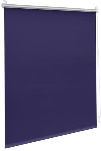 Thermorollo Ohne Bohren Klemmfix 55 x 120 cm Hitzeschutz Und Sichtschutz, Seitenzugrollo Sichtschutz Sonnenschutzrollo Maßgeschneiderte Größe Rollo für Fenster & Tür, Lila