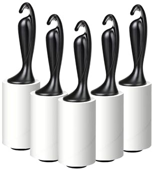 Extra Sticky Lint Remover Roller with 56 Easy Peel Sheets(2 Pcs) for Cat & Dog Fur, Handle Included Quickly Removes Pet Hair, Dust, Fluff from Clothes, Furniture and Carpet