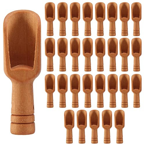 Asyduey Cucchiaio di Legno Mini da 30 Pezzi, Cucchiaio da Bagno Mini da Bagno, Cucchiaio da in Legno, Cucchiaio da Bucato in Polvere