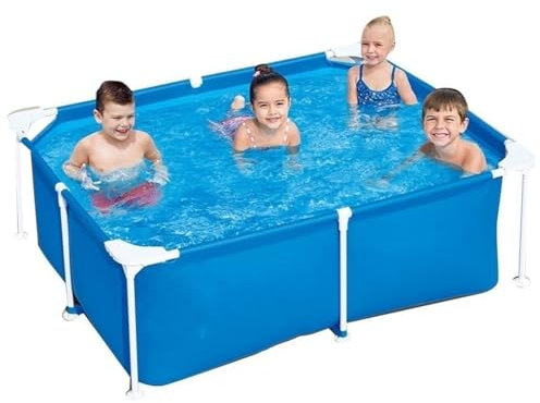 Easnuroz Piscina Rettangolare Da Esterno Con Struttura In Metallo Da 120-300 Cm Piscina for Bambini Di Grandi Dimensioni for Studenti E Adulti Piscina Pieghevole Da Esterno(180 * 140 * 60cm)