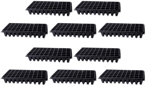 Toyvian Vaschette per Germinazione 50 Celle in Plastica Nere, 10 Pezzi | Semina Ortaggi, Trapianto Semplice, Riutilizzabili, Adatte a Cetrioli e Pomodori, Coltivazione Ordinata