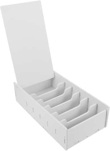 NUOBESTY Caja Organizadora de Dinero de Escritorio con Compartimentos Caja de Almacenamiento Multifuncional para Monedas y Billetes para Mantener Finanzas Ordenadas y