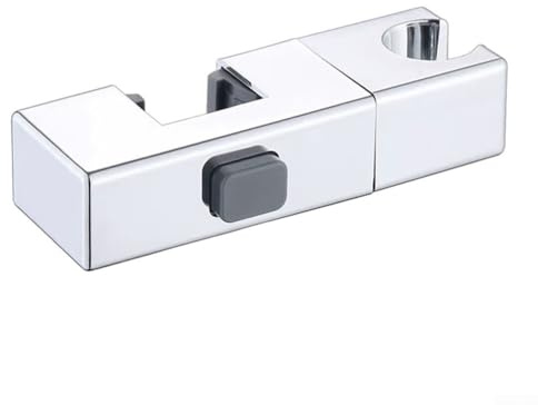 Quadratische ABS-Duschkopfhalterung für 30 x 18 mm Rohr, drehbare, verstellbare Handbrause-Halterung, rechteckiger fester Sockel in Chrom (Chrom)