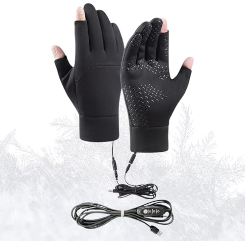 Guantes Calefactables Para Mujer - Manoplas Eléctricas De Motocicleta | Guantes De Invierno Recargables Por USB Con Dos Dedos Para Pantalla Táctil | Uso en Invierno, Motocicleta, Trabajo, Esquí,