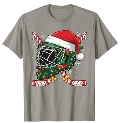 Casque de Hockey sur Glace de Noël pour Hommes, garçons, Enfants, Adolescents T-Shirt