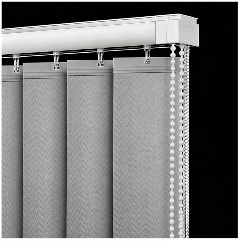 Innenfenster Vertikaljalousien Lamellenvorhang aus Stoff 60 100 160 210 300 cm, Lichtfilterung Vertikalanlage Schiebevorhang Anpassbar Lamellenanlage für Wohnzimmer Büro(Grau,W70cm x H100cm)