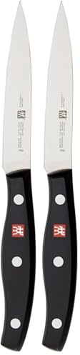 ZWILLING Cuchillo de mechar, Longitud de la hoja: 10 cm, Hoja pequeña, Mango especial de acero inoxidable/plástico, Twin Pollux (Paquete de 2)