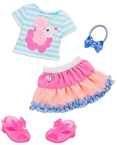 Glitter Girls - Mimos de caniche - Caniche y Cinta para el Pelo - Lazo en el Pelo y Zapatos de Purpurina - Conjunto de muñeca Easy-Fit - Accesorios para muñecas de 36 cm - 3 años +