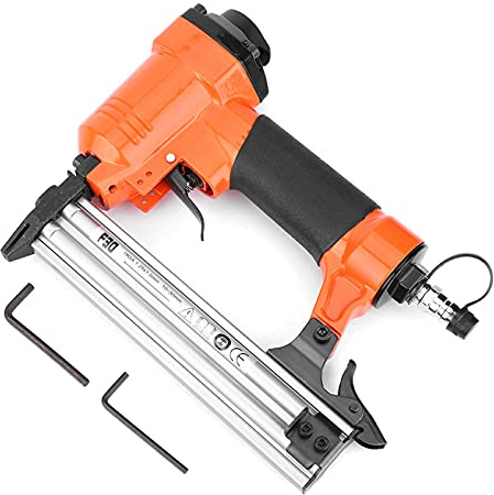 Pneumatic Nail Gun F30, Industrial Grade Cast Steel Air Brad Nailer for Woodworking, Heavy Duty Straight Nail Gun Stapler Tool with Quick Jam Release