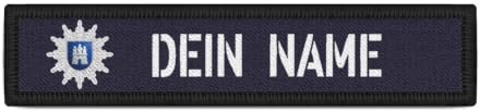 Patch Namens-Schild Polizei Hamburg Streifen personalisiert Uniform #36320