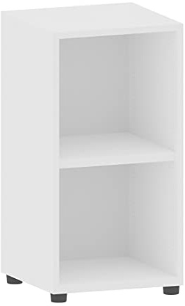 Eigentlich Aktenregal Büroregal 2 Fächer, 40x40x77,5cm, Weiß | Ordnerregal Bücherregal Regal Homeoffice Aufbewahrungsregal Büromöbel 2OH aus Holz, höhenverstellbarer Boden, Made in Germany