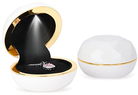 iSuperb Necklace Box LED Halsketten Box Schmuckschatulle Ohrringe Geschenkbox Verlobung Schmuckkasten Bracelet Boxen Schmuck Organizer Armband Kette Box mit Led Jewelry Gift Box