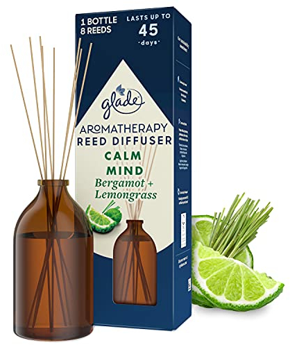 Glade Aromatherapy Reed Diffuser, Home Decor Essential Oils Diffuser Soothing Fragrance, Calm Mind with Italian Bergamot & Guatemalan Lemongrass, 80 ml