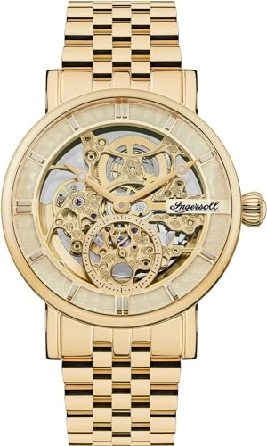 Ingersoll The Herald Automatikuhr für Herren, 40 mm, Skelett-Zifferblatt und Edelstahlarmband