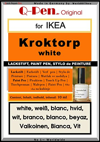 Q-Pen Ausbesserungsfarbe für passend Ikea KROKTORP weiß - white - blanc