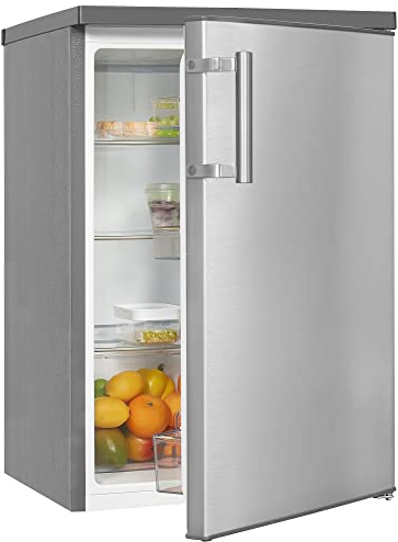 Exquisit Kühlschrank KS16-V-H-010E inoxlook | 133 l Nutzinhalt| LED-Licht