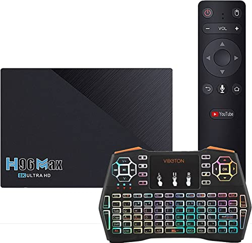 LIROM Android 11.0 TV Box 8GB+128GB, H96 MAX TV Box RK3566 Quad-Core 64Bit Cortex-A55 CPU 2.4Ghz/5Ghz WiFi 8K 4K Resolución Ultra HD BT4.0 1000M Ethernet Decodificador,8gb+64gb