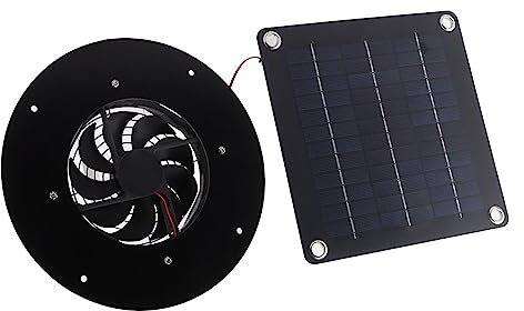 F Fityle Solarpanel-Ventilator, rund, wetterfest, 12 V, 20 W, solarbetriebener Lüftungsventilator, Abluftventilator für, Gewächshaus, Fenster,