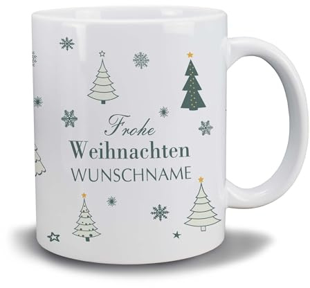 Kiwistar Tasse weiß - Weihnachten Tanne - individuell personalisiert mit Wunschtext bedruckt - Texttasse selbst gestalten - Tassen selber personalisieren - Spruch - Geschenk - Motivtasse