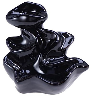 Keramik Räuchergefäß Meditative, mit Rückflussfunktion, Schwarz