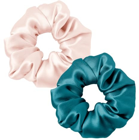 LILYSILK Damer 100 % mullbärssilke, hårsnoddar, scrunchies-hårband för alla hårtyper och tillstånd för att förhindra kluvna toppar brott och håravfall, adriablu blekrosa