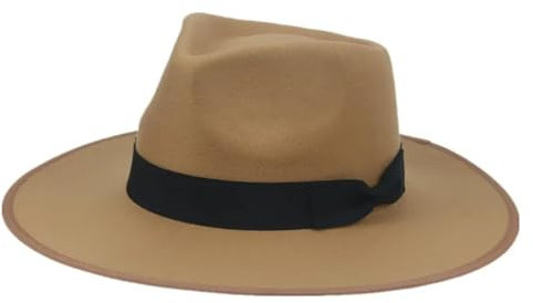 FULUJIDI Fedora Trilby Filzhut Hut Hüte Männer Frauen Panamas Big Ribbon Band Filz Hüte Kamel Kleid Formal Panama Hut Männer 56-58Cm Camel1