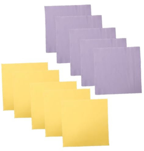 Beavorty 10pcs Jewelry Maintenance Accessories Silver Cleaning Cloth Polishing Cloth for Silverware Soft Lint Wipes Random Color