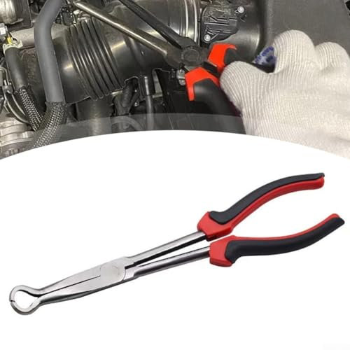 HpLive 27,5cm Reichweite Schlauchgriffzange, Mechanikerzange Automobil Zündkerzen Stecker Zange Kohlenstoffstahl Zündkerzenstecker-Entfernungszange(Rundzange)